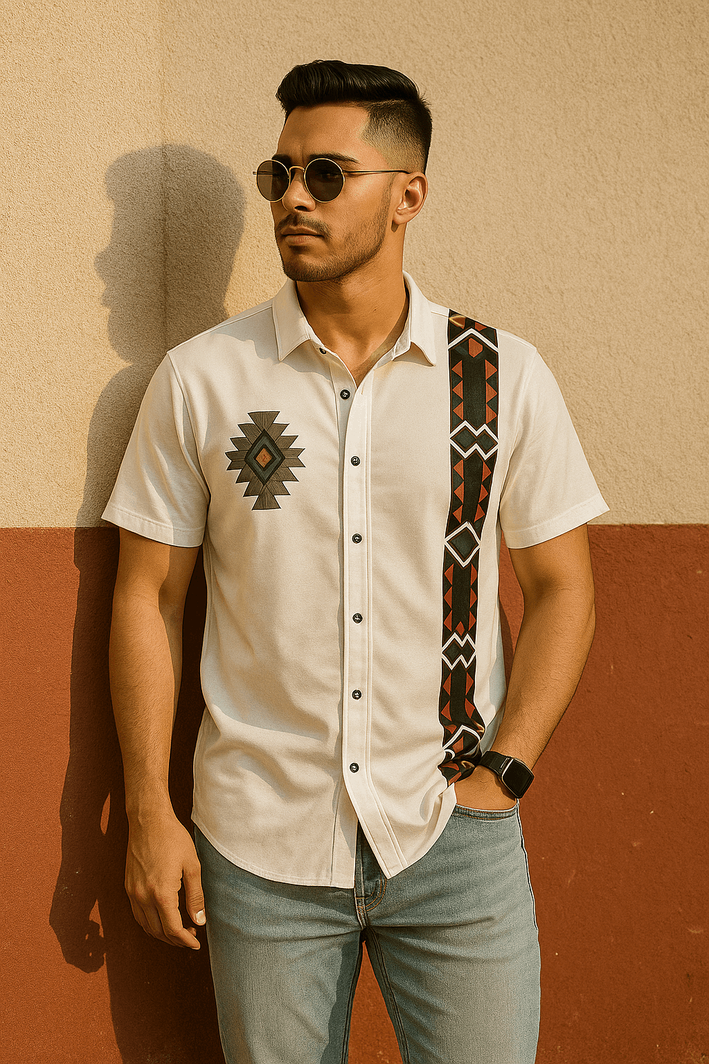 Indiano Craft Printed Button Down Shirt