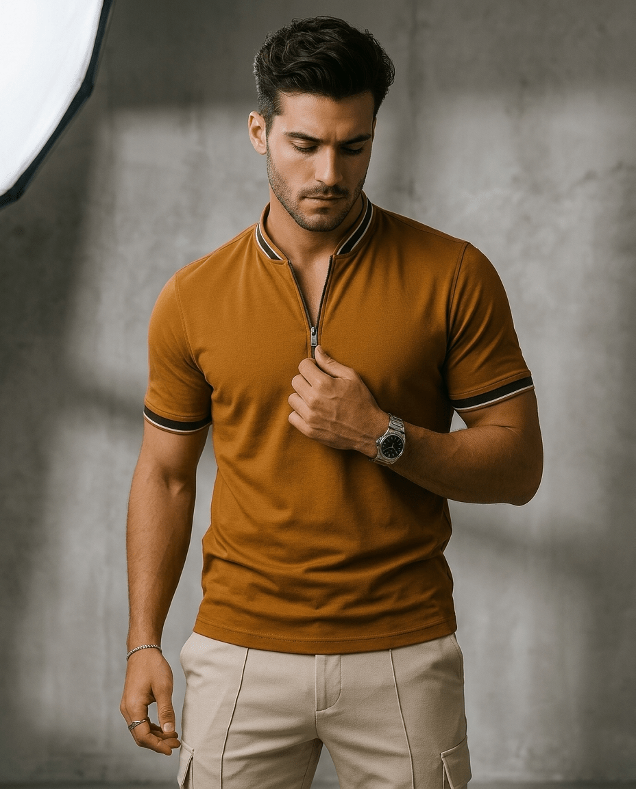 Men's polo shirts smoked polo