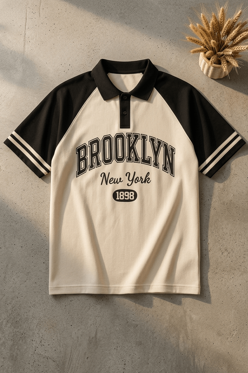 Brookyln printed polo T shirt