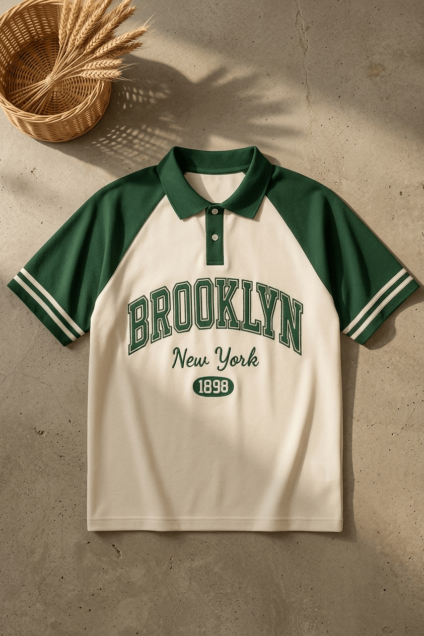 Brookyln printed polo T shirt