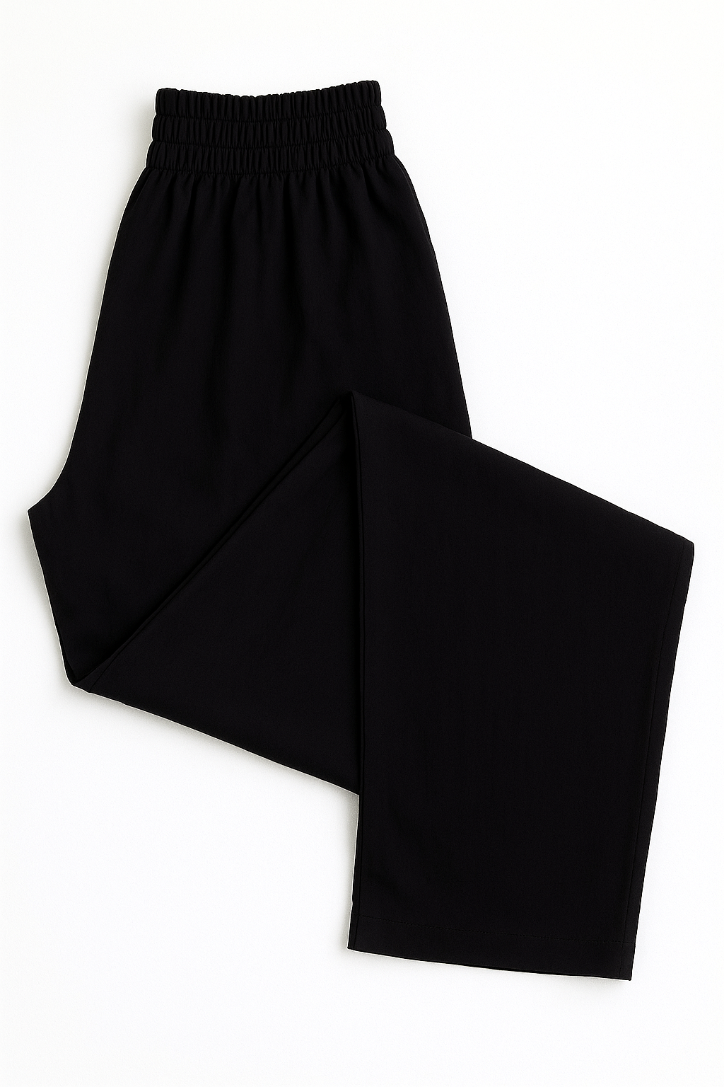Classic Black Palazzo Pants with Waist Elastic Trouser