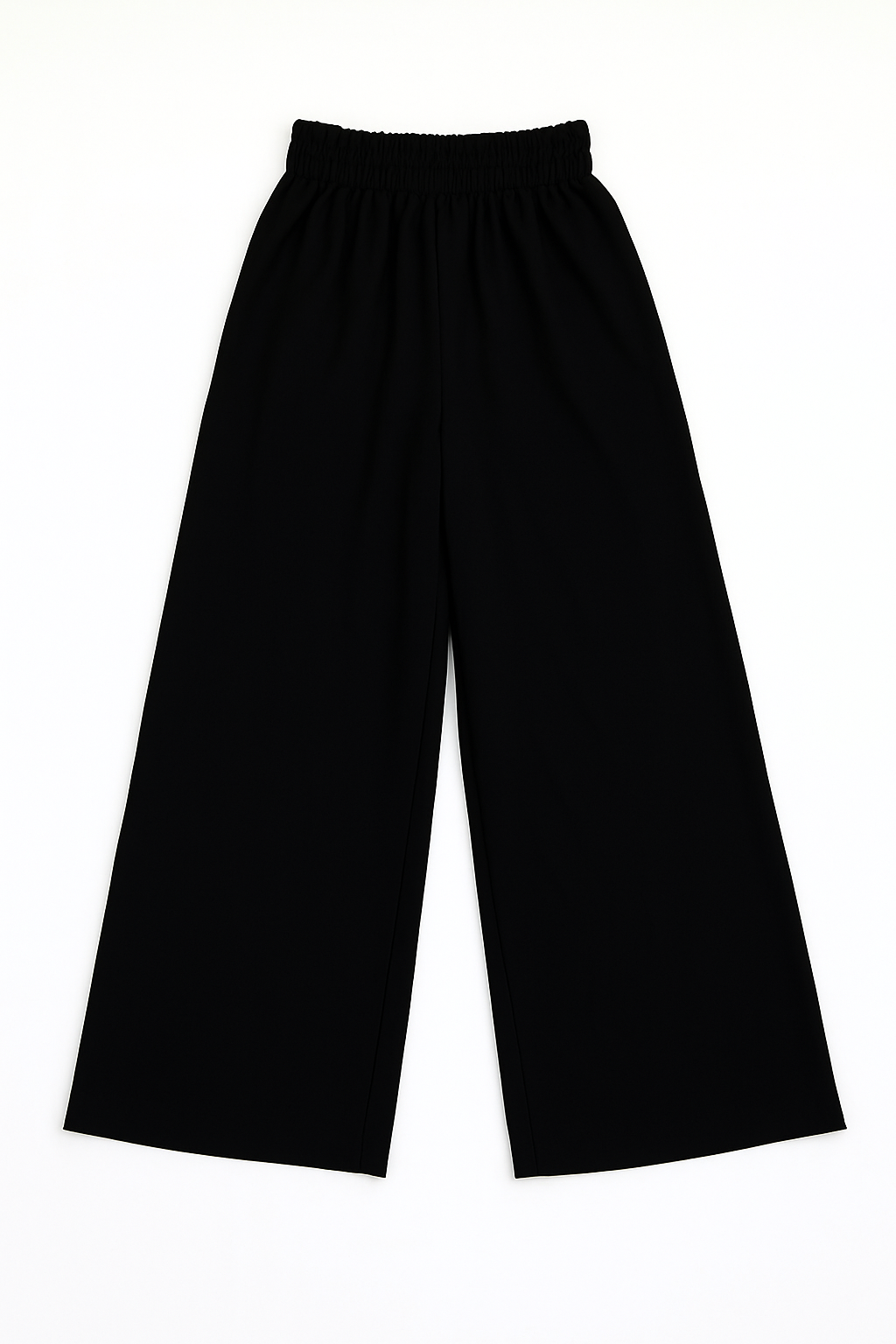 Classic Black Palazzo Pants with Waist Elastic Trouser