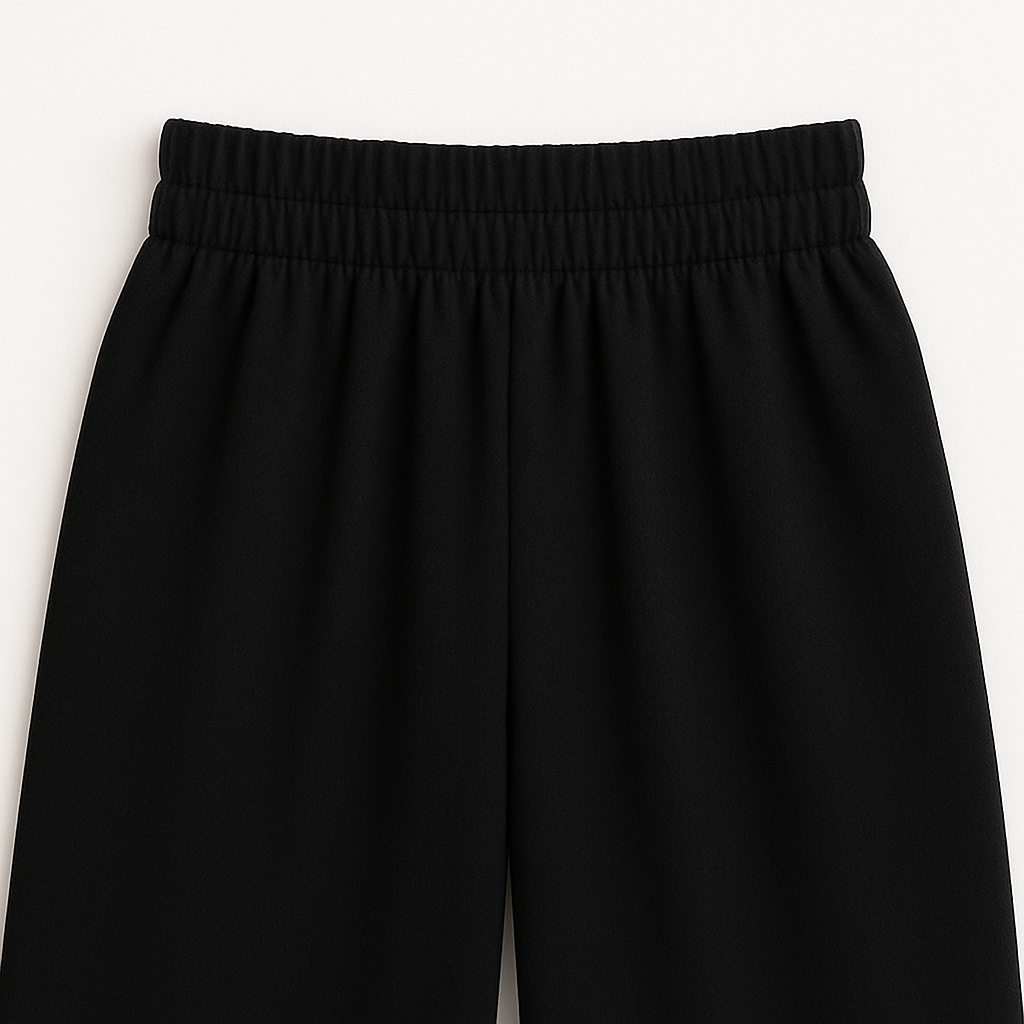 Classic Black Palazzo Pants with Waist Elastic Trouser