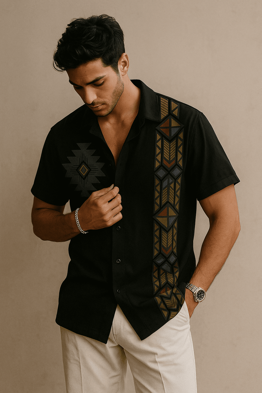 Indiano Craft Printed Button Down Shirt