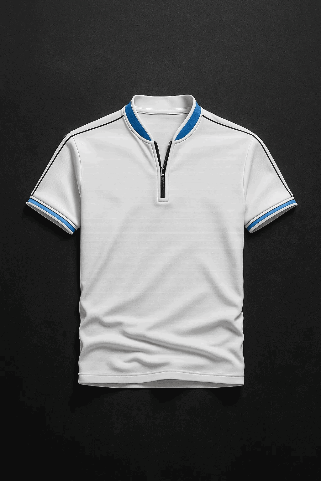 Mens White madmext smoked polo neck shirts